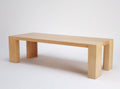 Walnut wood coffee table with curved design for living room 150 x 60 x 40cm
