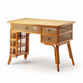 Rattan writing desk with drawer suitable for home office 80 x 45 x 75cm