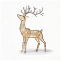 Illuminated reindeer figurine for holiday décor made of metal and glass 40 x 20 x 60cm