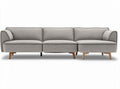 Modern gray fabric sectional sofa with wooden legs 240 x 90 x 85cm