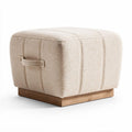 Fabric upholstered ottoman for living room 50 x 50 x 40cm gray