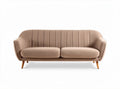 Modern two-seater sofa in beige fabric with wooden legs 180 x 80 x 85cm